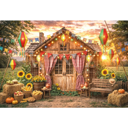 Fundo Fotográfico em Tecido Cenário Festa Junina / Backdrop 8273