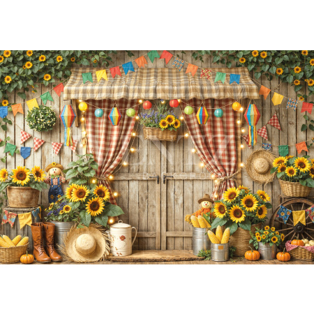 Fundo Fotográfico em Tecido Cenário Festa Junina / Backdrop 8280