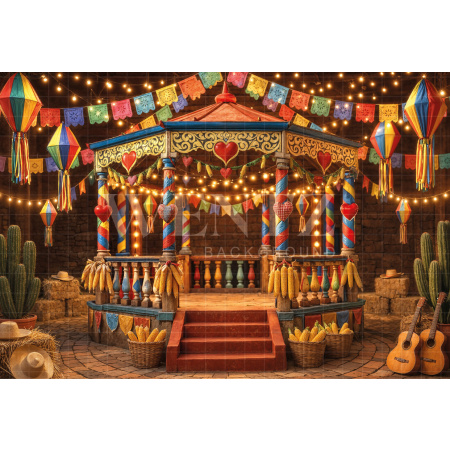 Fundo Fotográfico em Tecido Coreto de São João / Backdrop 8278