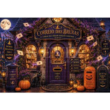 Fundo Fotográfico em Tecido Correio de Halloween / Backdrop 8903