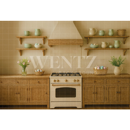 Fundo Fotográfico em Tecido Cozinha de Páscoa / Backdrop 8049