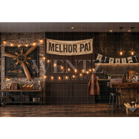 Fundo Fotográfico em Tecido Cozinha Dia dos Pais / Backdrop 8369