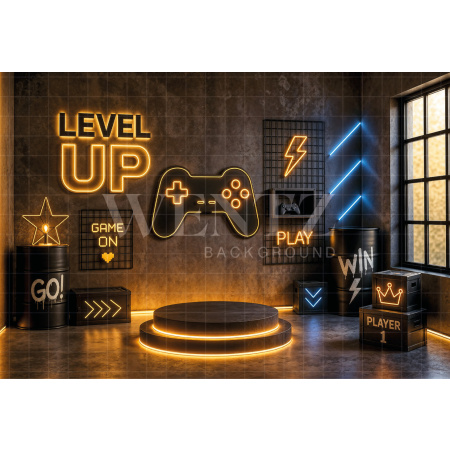 Fundo Fotográfico em Tecido Dia das Crianças Gamer / Backdrop 8580