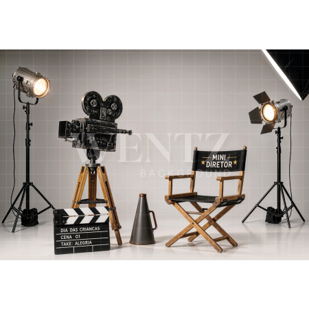 Fundo Fotográfico em Tecido Dia das Crianças Mini Diretor / Backdrop 8602