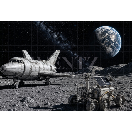 Fundo Fotográfico em Tecido Dia das Crianças Universo e Planetas / Backdrop 8586