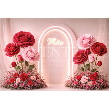 Fundo Fotográfico em Tecido Dia das Mães Arco / Backdrop 8195