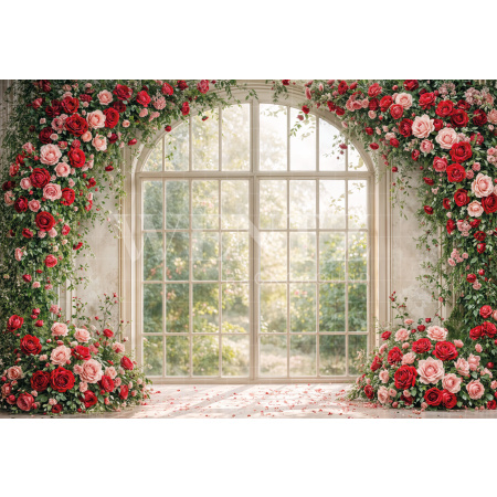 Fundo Fotográfico em Tecido Dia das Mães Janelas Floridas / Backdrop 8113