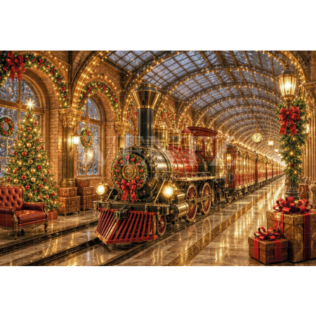 Fundo Fotográfico em Tecido Estação de Natal / Backdrop 8474