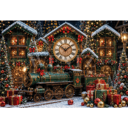 Fundo Fotográfico em Tecido Estação de Natal / Backdrop 8492