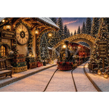Fundo Fotográfico em Tecido Estação de Natal / Backdrop 8504