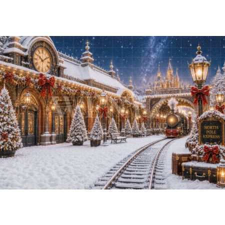 Fundo Fotográfico em Tecido Estação de Natal / Backdrop 8569