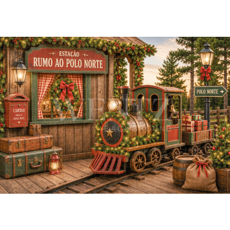 Fundo Fotográfico em Tecido Estação de Natal / Backdrop 8577
