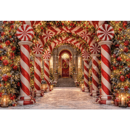 Fundo Fotográfico em Tecido Fachada de Natal / Backdrop 8484