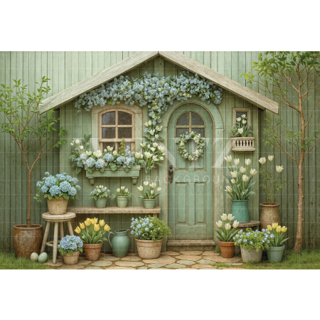 Fundo Fotográfico em Tecido Fachada de Páscoa / Backdrop 8032