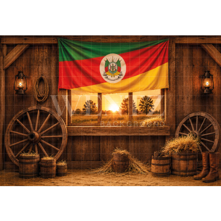 Fundo Fotográfico em Tecido Farroupilha Celeiro / Backdrop 8657