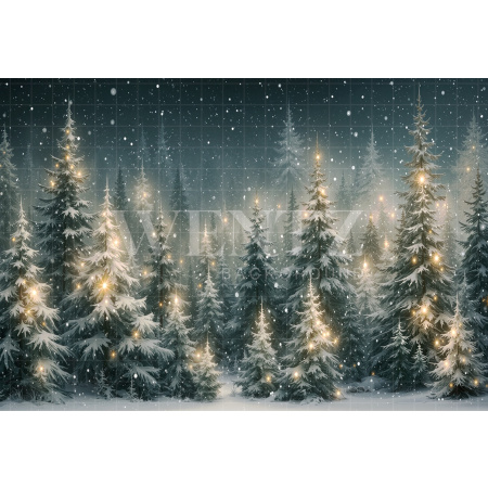 Fundo Fotográfico em Tecido Floresta de Natal / Backdrop 8852