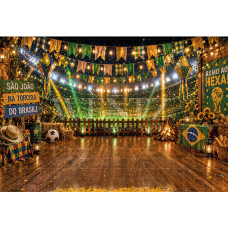 Fundo Fotográfico em Tecido Junino Brasil / Backdrop 8318