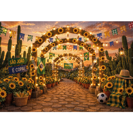 Fundo Fotográfico em Tecido Junino Brasil / Backdrop 8337