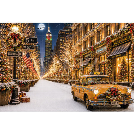 Fundo Fotográfico em Tecido Nova York Natal / Backdrop 8895
