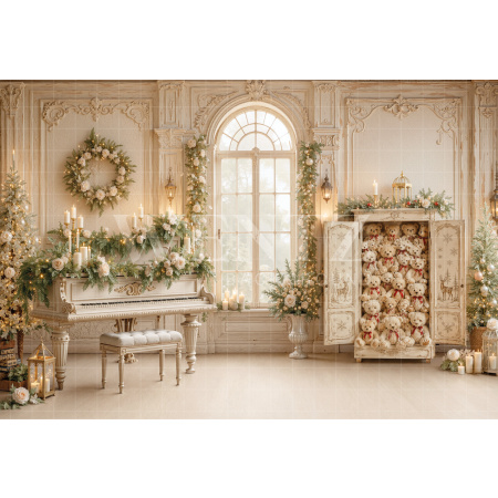Fundo Fotográfico em Tecido Piano de Natal / Backdrop 8892
