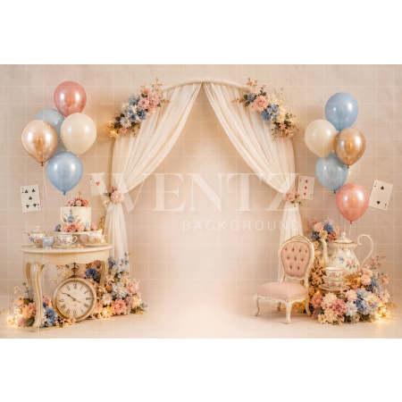 Fundo Fotográfico em Tecido Smash The Cake Alice / Backdrop 8689