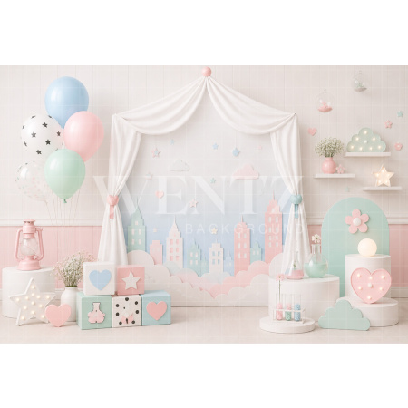 Fundo Fotográfico em Tecido Smash The Cake / Backdrop 8735