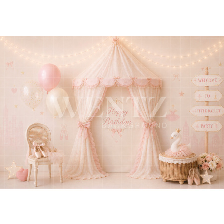 Fundo Fotográfico em Tecido Smash The Cake Balé / Backdrop 8737