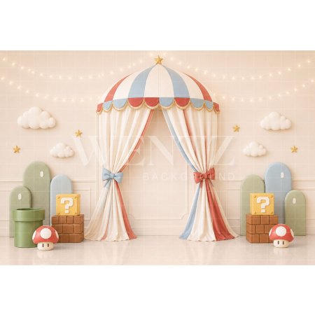 Fundo Fotográfico em Tecido Smash The Cake Blocos Mágicos / Backdrop 8779