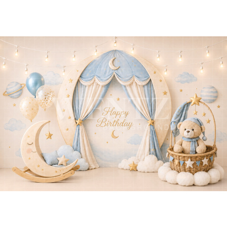 Fundo Fotográfico em Tecido Smash The Cake Bons Sonhos / Backdrop 8762
