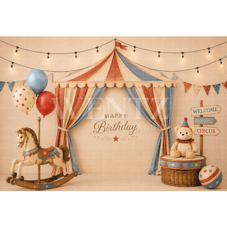 Fundo Fotográfico em Tecido Smash The Cake Circo / Backdrop 8746