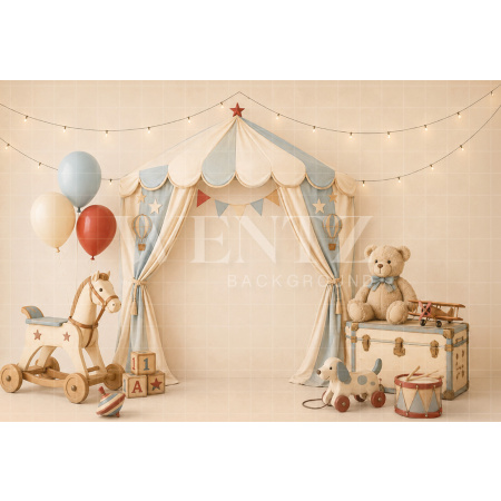 Fundo Fotográfico em Tecido Smash The Cake Circo / Backdrop 8769