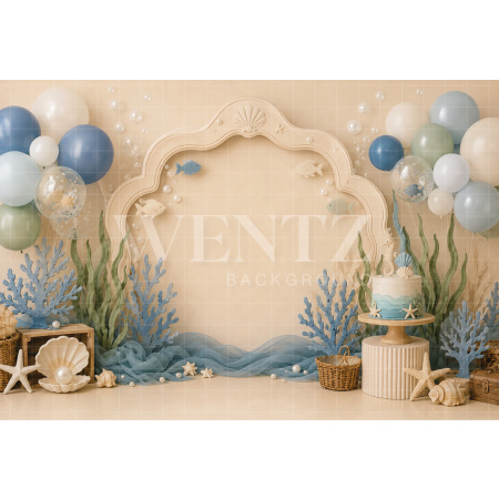 Fundo Fotográfico em Tecido Smash The Cake Fundo do Mar / Backdrop 8703