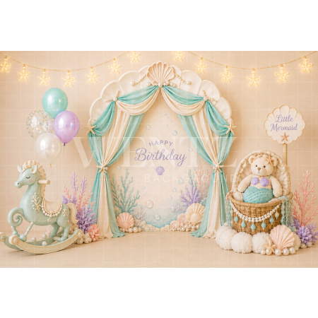Fundo Fotográfico em Tecido Smash The Cake Fundo do Mar / Backdrop 8753