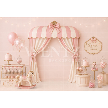 Fundo Fotográfico em Tecido Smash The Cake Loja de Doces / Backdrop 8780