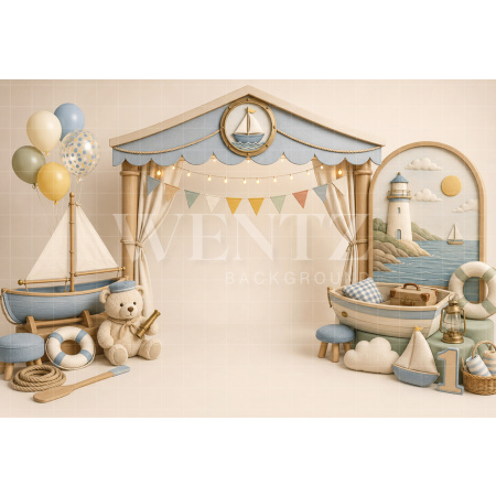 Fundo Fotográfico em Tecido Smash The Cake Marinheiro / Backdrop 8795