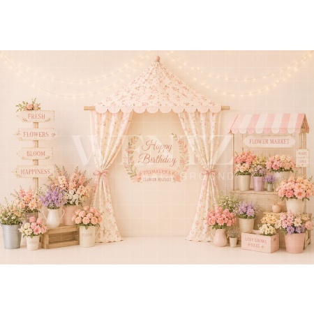 Fundo Fotográfico em Tecido Smash The Cake Mercado de Flores / Backdrop 8814
