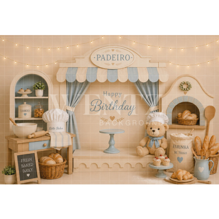 Fundo Fotográfico em Tecido Smash The Cake Padeiro / Backdrop 8767