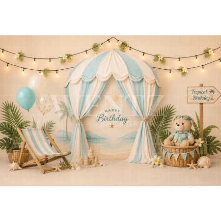 Fundo Fotográfico em Tecido Smash The Cake Praia / Backdrop 8761