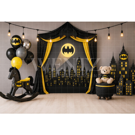 Fundo Fotográfico em Tecido Smash The Cake Super-Herói / Backdrop 8732