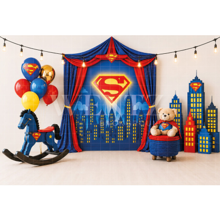 Fundo Fotográfico em Tecido Smash The Cake Super-Herói / Backdrop 8733