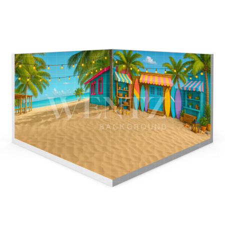 Fundo Fotográfico em Tecido Surf Verão 3D / WTZ197