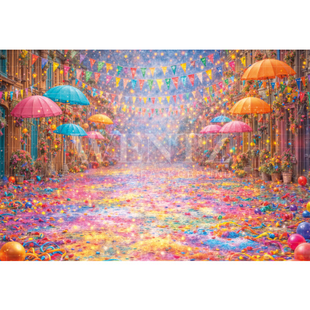 Fundo Fotográfico em Tecido Vila de Carnaval / Backdrop 8102