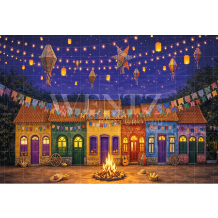 Fundo Fotográfico em Tecido Vila de São João / Backdrop 8232