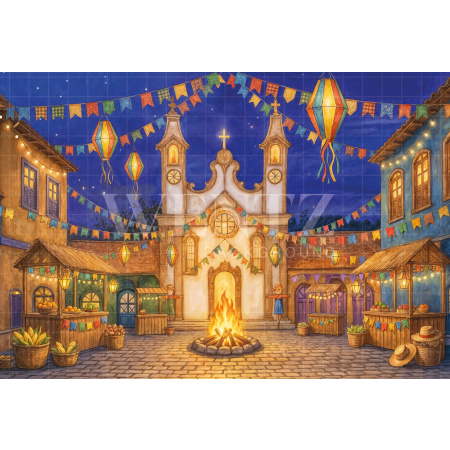 Fundo Fotográfico em Tecido Vila de São João / Backdrop 8240