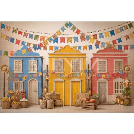Fundo Fotográfico em Tecido Vila de São João / Backdrop 8259