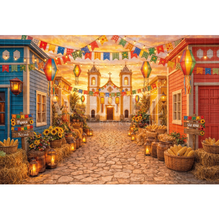 Fundo Fotográfico em Tecido Vila de São João / Backdrop 8281