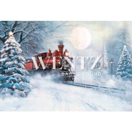 Fundo Fotográfico em Tecido Trem de Natal / Backdrop 2314