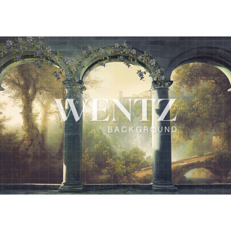 Fundo Fotográfico em Tecido Arcos com Flores / Backdrop 2298