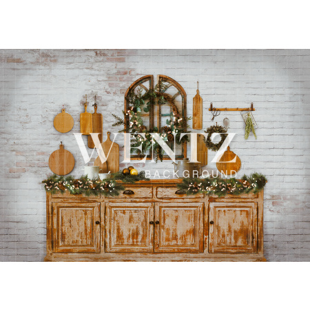 Fundo Fotográfico em Tecido Cozinha de Natal / Backdrop 2329