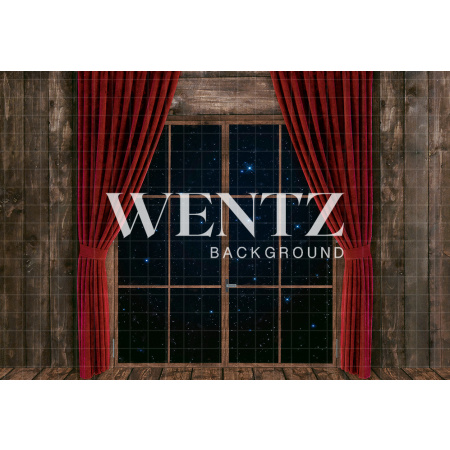 Fundo Fotográfico em Tecido Janela com Cortinas Vermelhas / Backdrop 2326